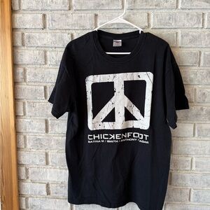 Jerzees Black Graphic Tee with Peace Design Chickenfoot
